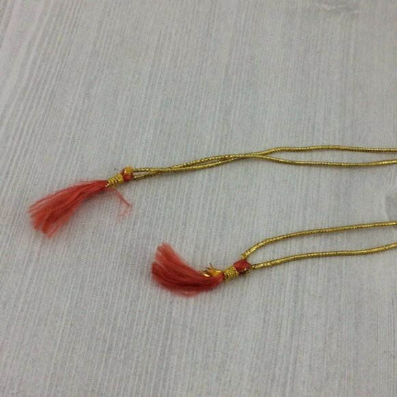 2 Blue Gold Handmade Paper Mache Christmas Balls Made in India DAMAGED - Picture 5 of 12